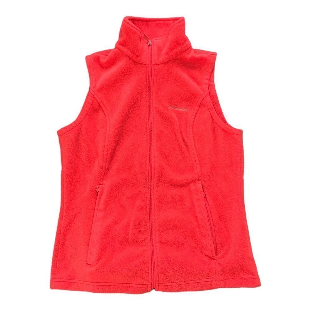 Womens Columbia Pink Full Zip Fleece Vest‎